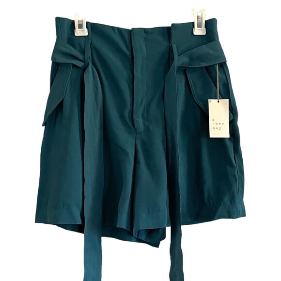 A New Day Women's Teal Hi Rise Summer Vacation Comfortable Shorts Size 10 - Picture 1 of 9